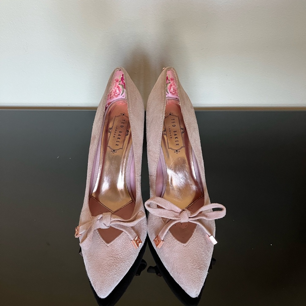 Ted Baker Blush Suede Heels with Bow